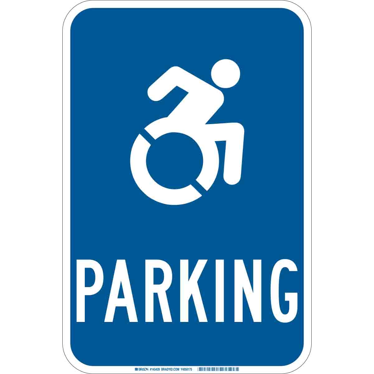 145438 B120 18X12 NY WHT/BLU PARKING (W PICTO)