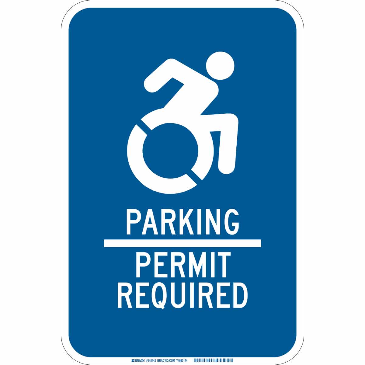 145441 B120 18X12 NY WHT/BLU PRKNG PERMIT REQD