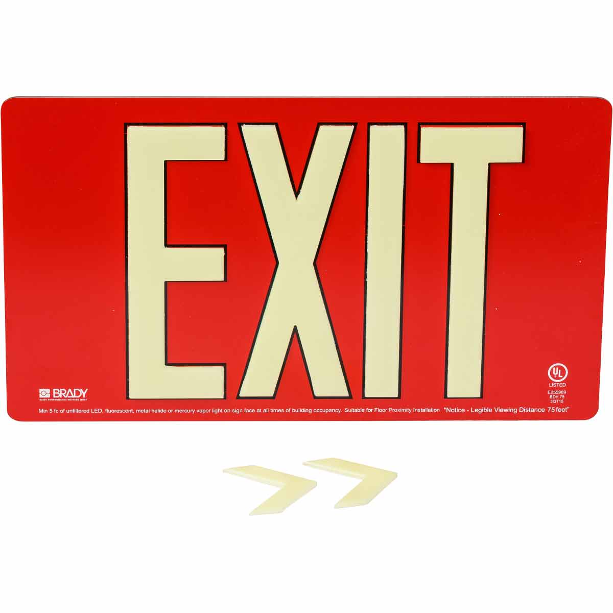 Brady Part: 145524 | BradyGlo Exit Sign - Wall Mount