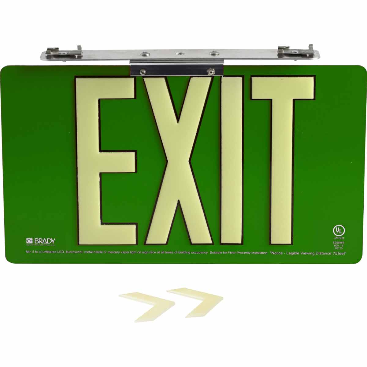 BradyGlo Exit Sign  Single TBar