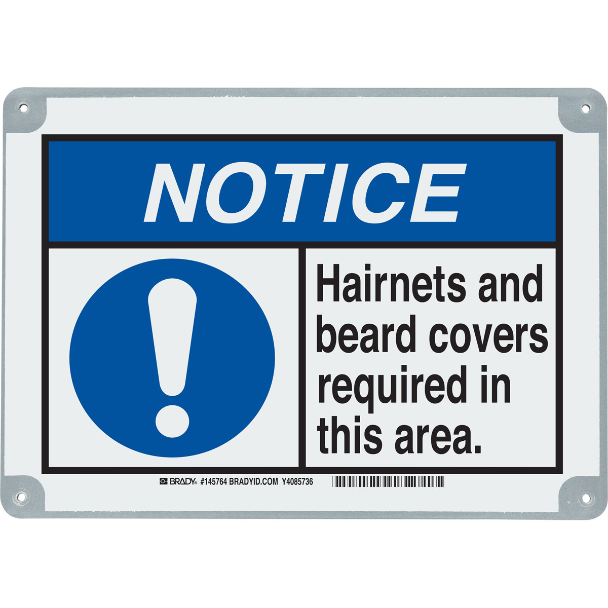 145765 B869 10X14 NOTICE HAIRNETS AND BEARD COV