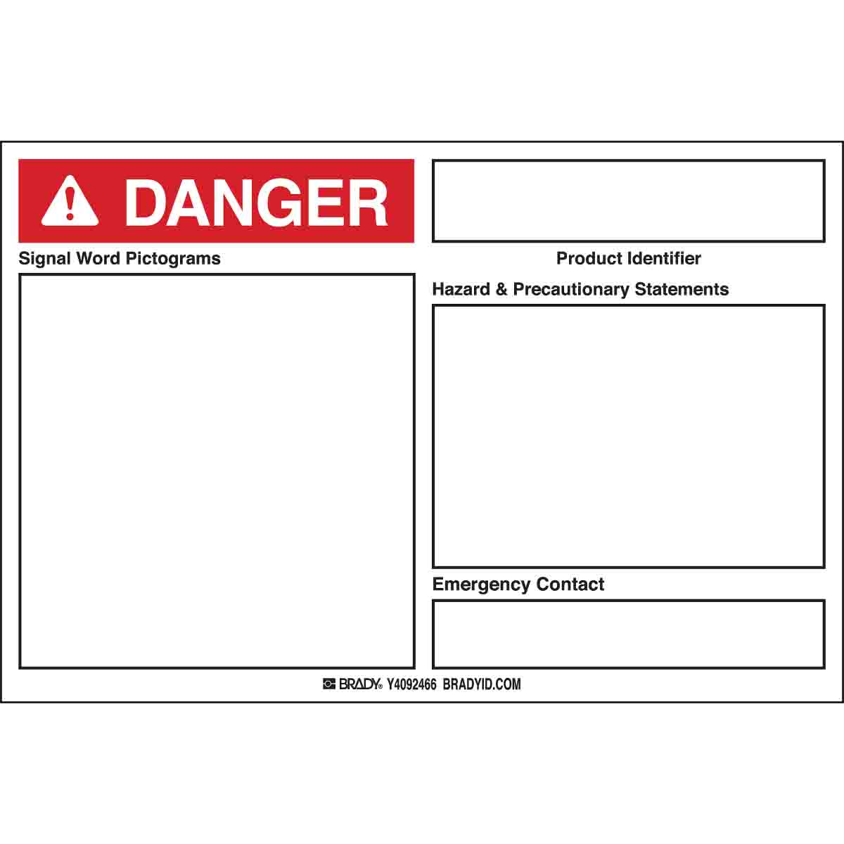 145956 B7569 4X6 BLANK GHS DANGER LABEL