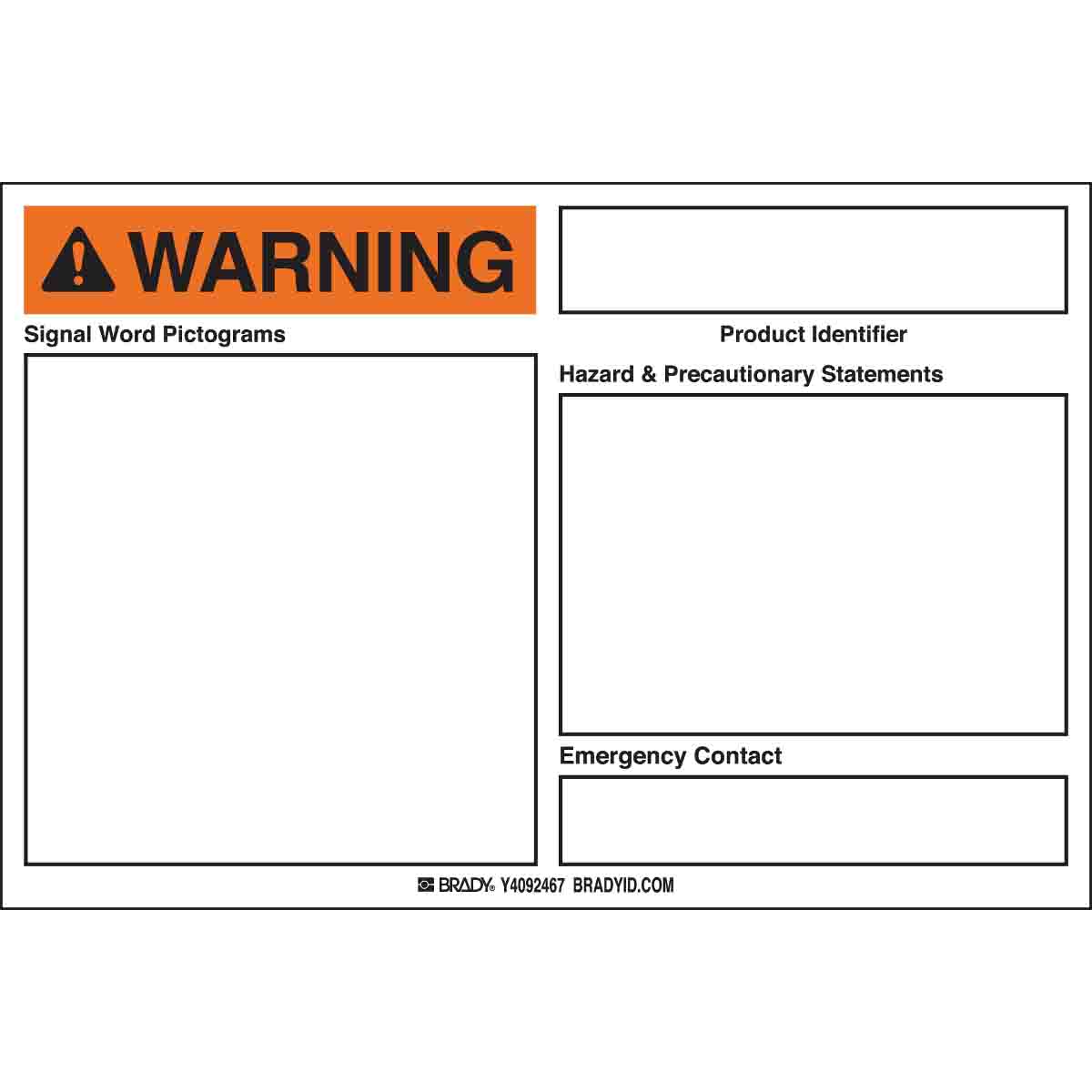 Brady Part: 22  Blank Write-On GHS Labels  BradyID.com Throughout Ghs Label Template Free