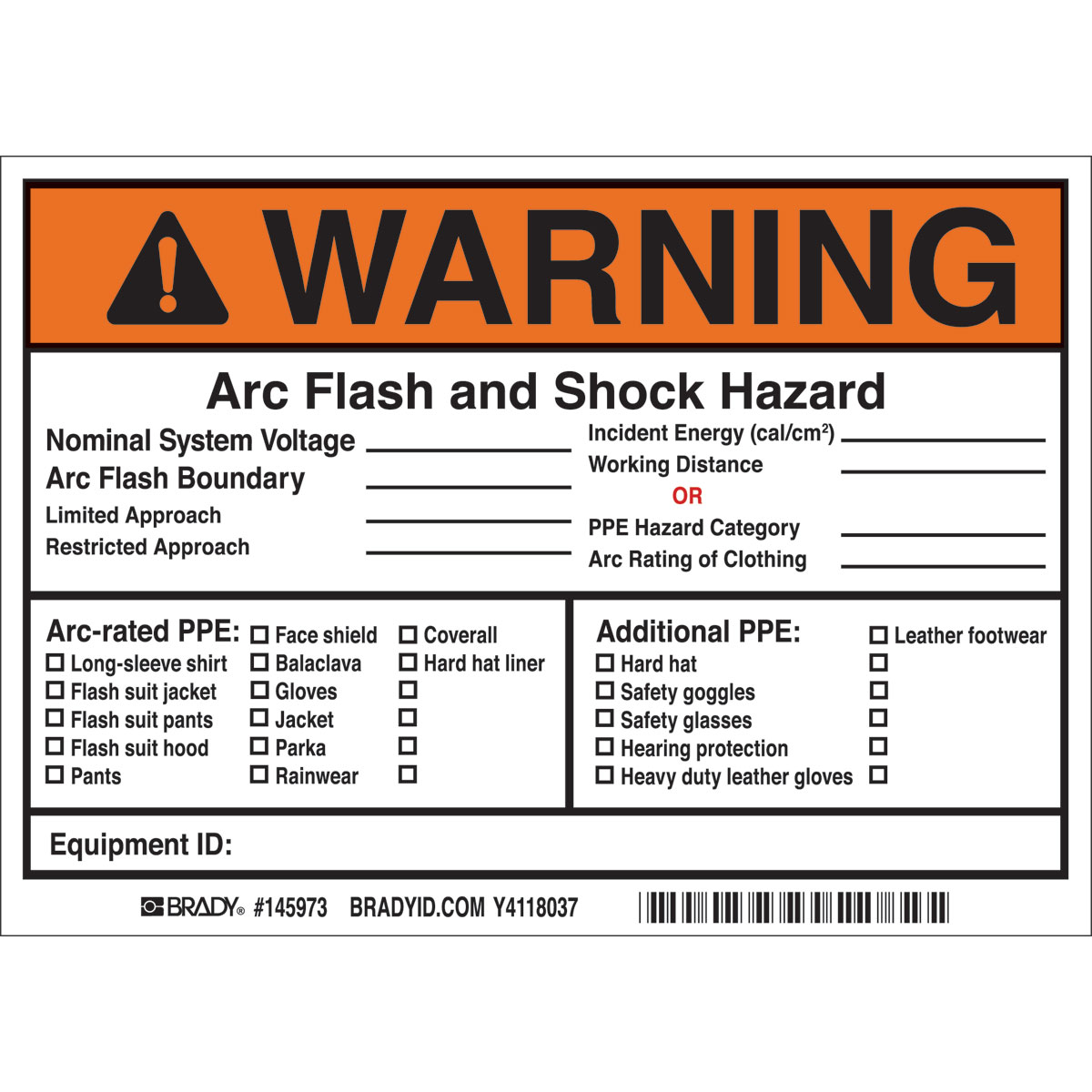 Warning Arc Flash And Shock Hazard Label Pensandpieces