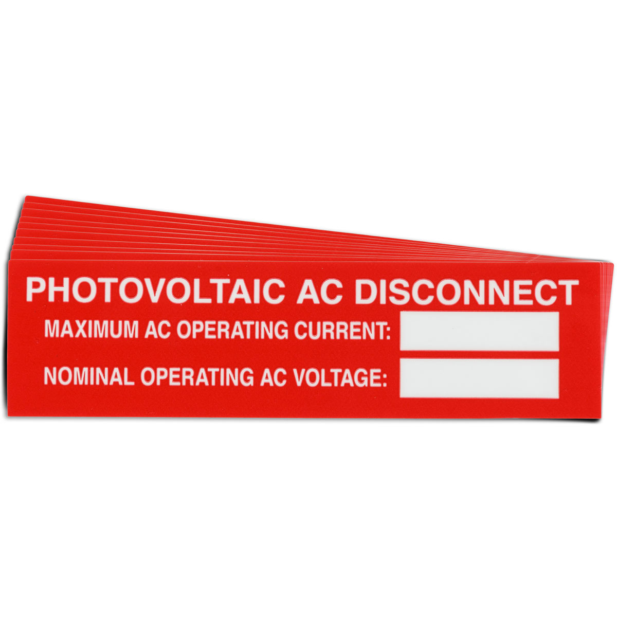 Pre-Printed SOLAR AC DISCON VAR Warning Labels