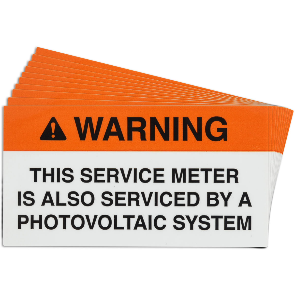 Pre-Printed SOLAR SERVICE METER Warning Labels
