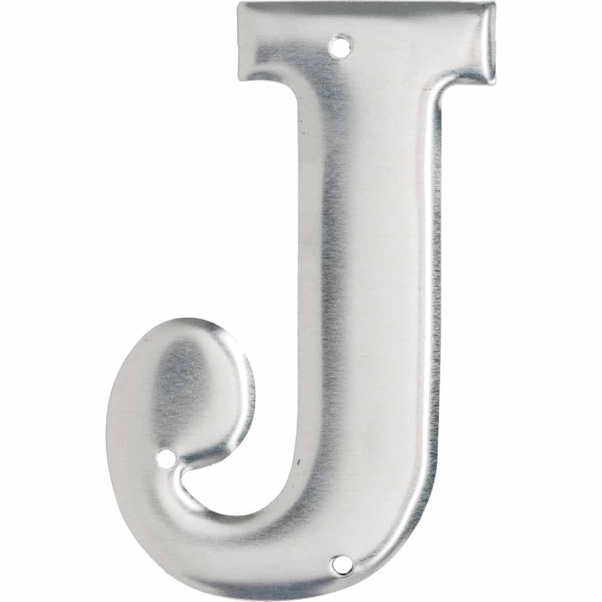 1600-J 3" Aluminum Embossed N&L Silver J 10/PK