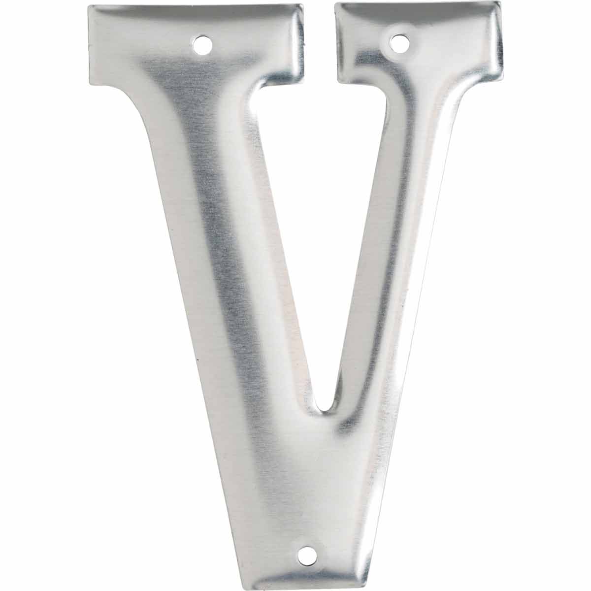 1600-V 3" Aluminum Embossed N&L Silver V 10/PK
