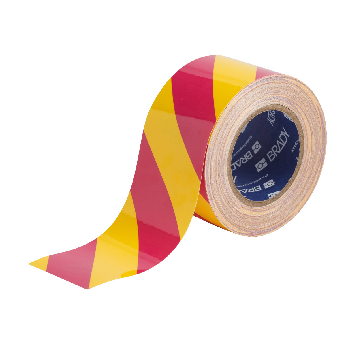 Brady 170001 Floor Tape, Pink/Yellow, 3 inx100 ft, Roll