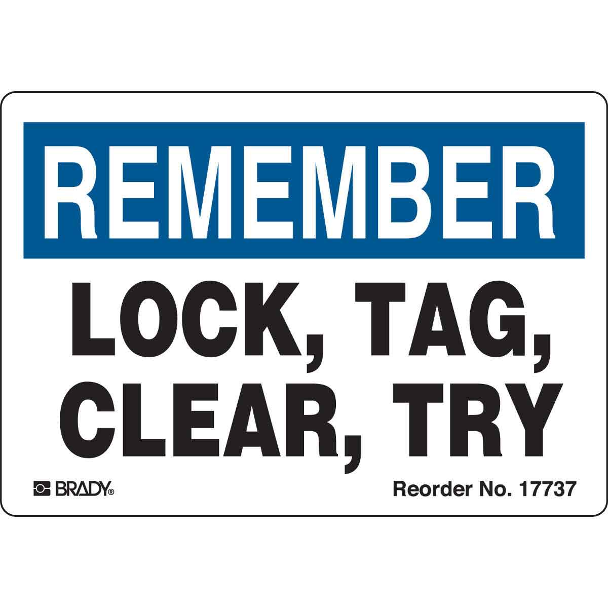 17737LS B-7569 3.5X5 25/PK LOCK TAG CLEAR TRY