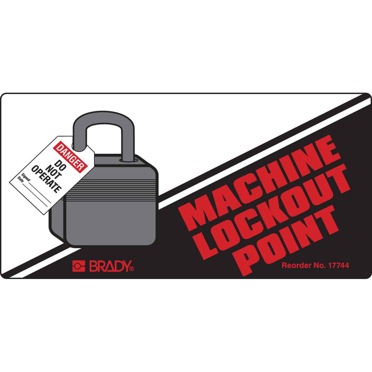 17744LS B-7569 2X4 25/PK MACHINE LOCKOUT POINT