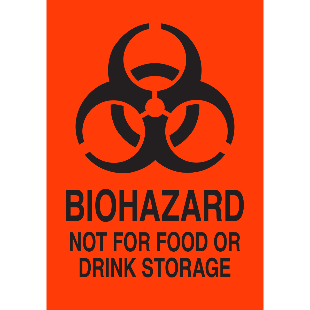 31262LS-A Lbls BIOHAZARD NOT FOOD DRINK 5x3.5 20PK