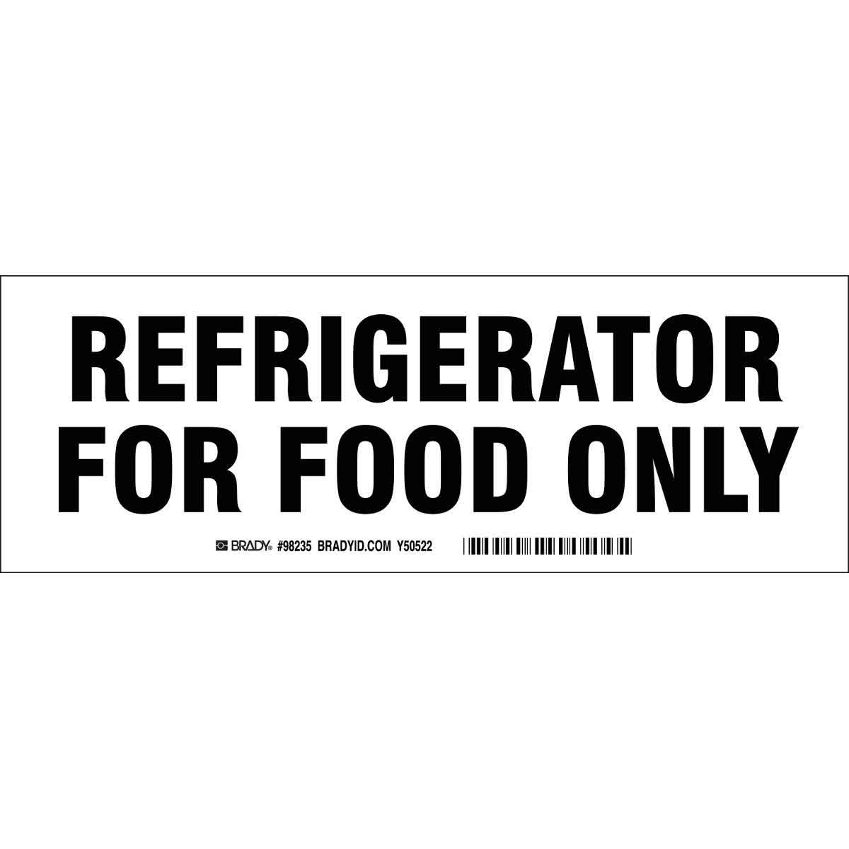 20097KLS B-302 3.5X10 BLK/WHT 10/PK REFRIGERATOR