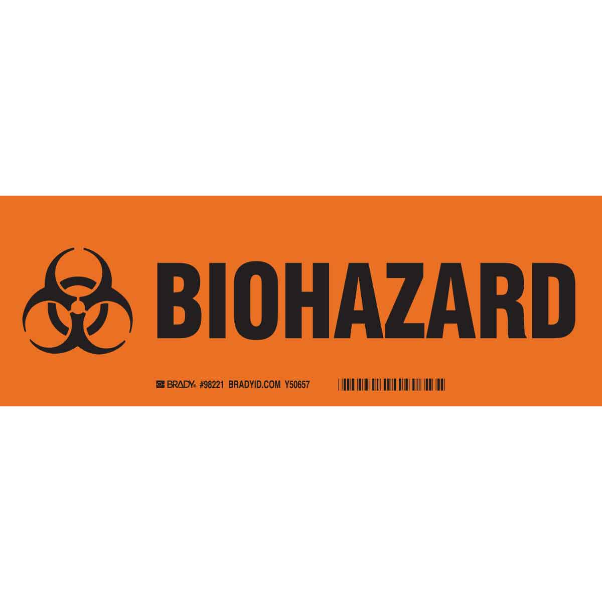 20112KLS B485,BLK/ORN,3.5X10,BIOHAZARD 10/PK