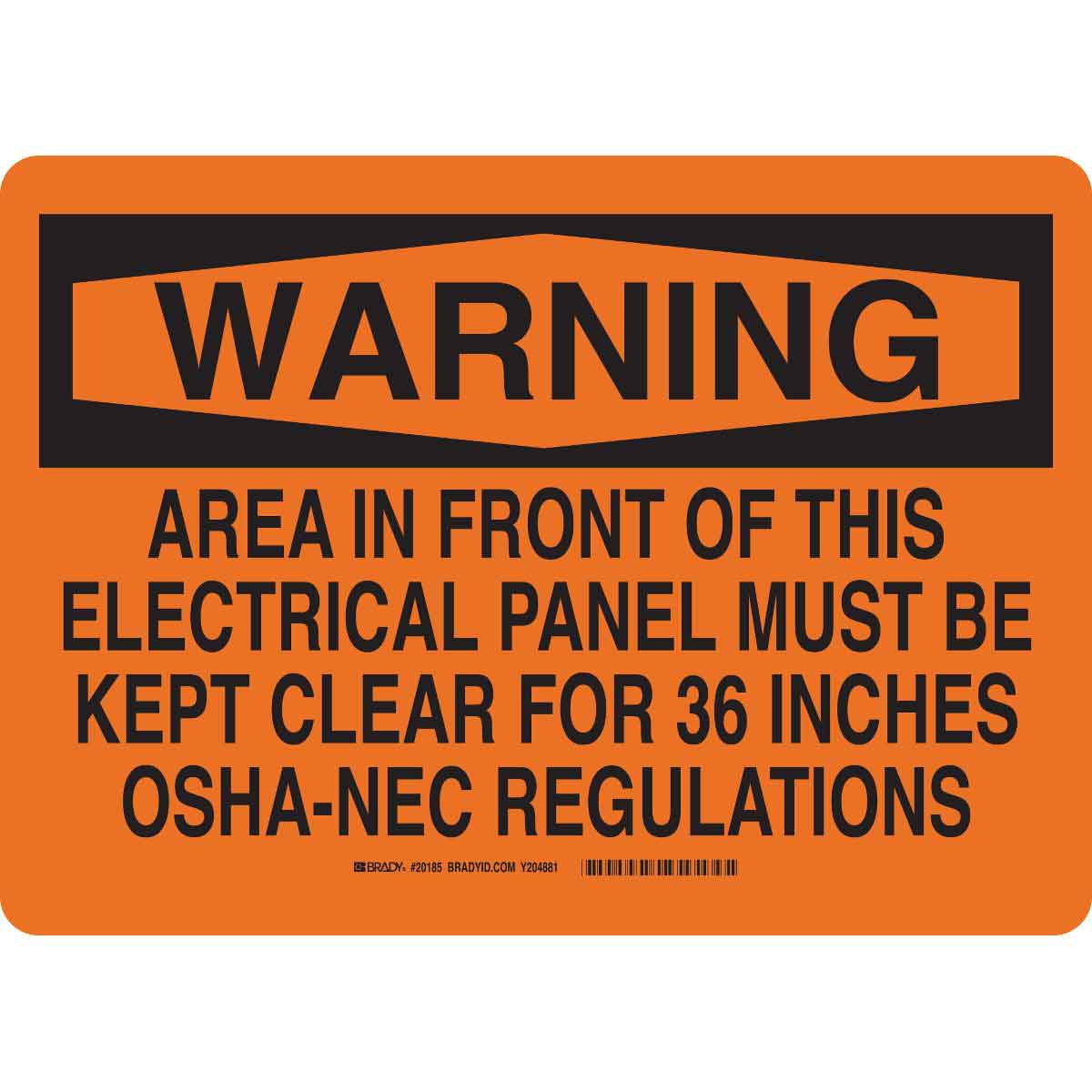Brady 122354 Electrical Hazard Sign