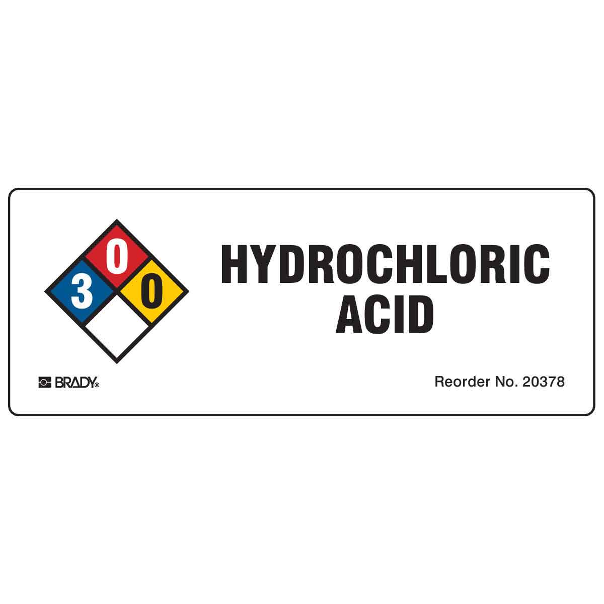 20378LS B-302 3.875X1.5 50/PK HYDROCHLORIC ACID