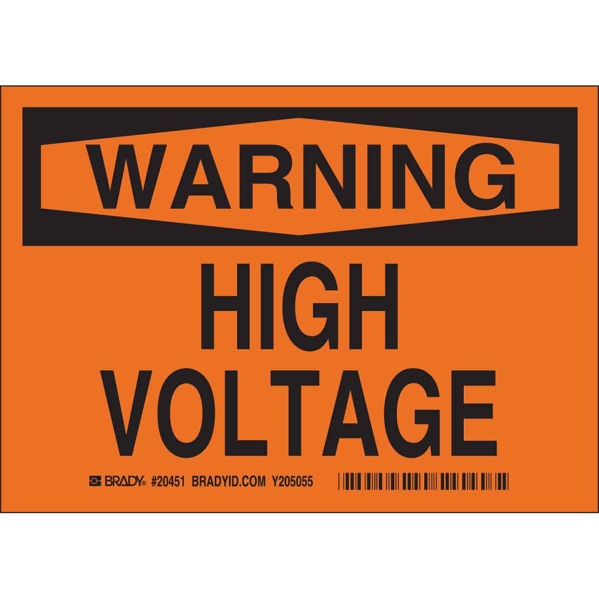 20451 B595/B946 5X7 BLK/ORN HIGH VOLTAGE 5/PK