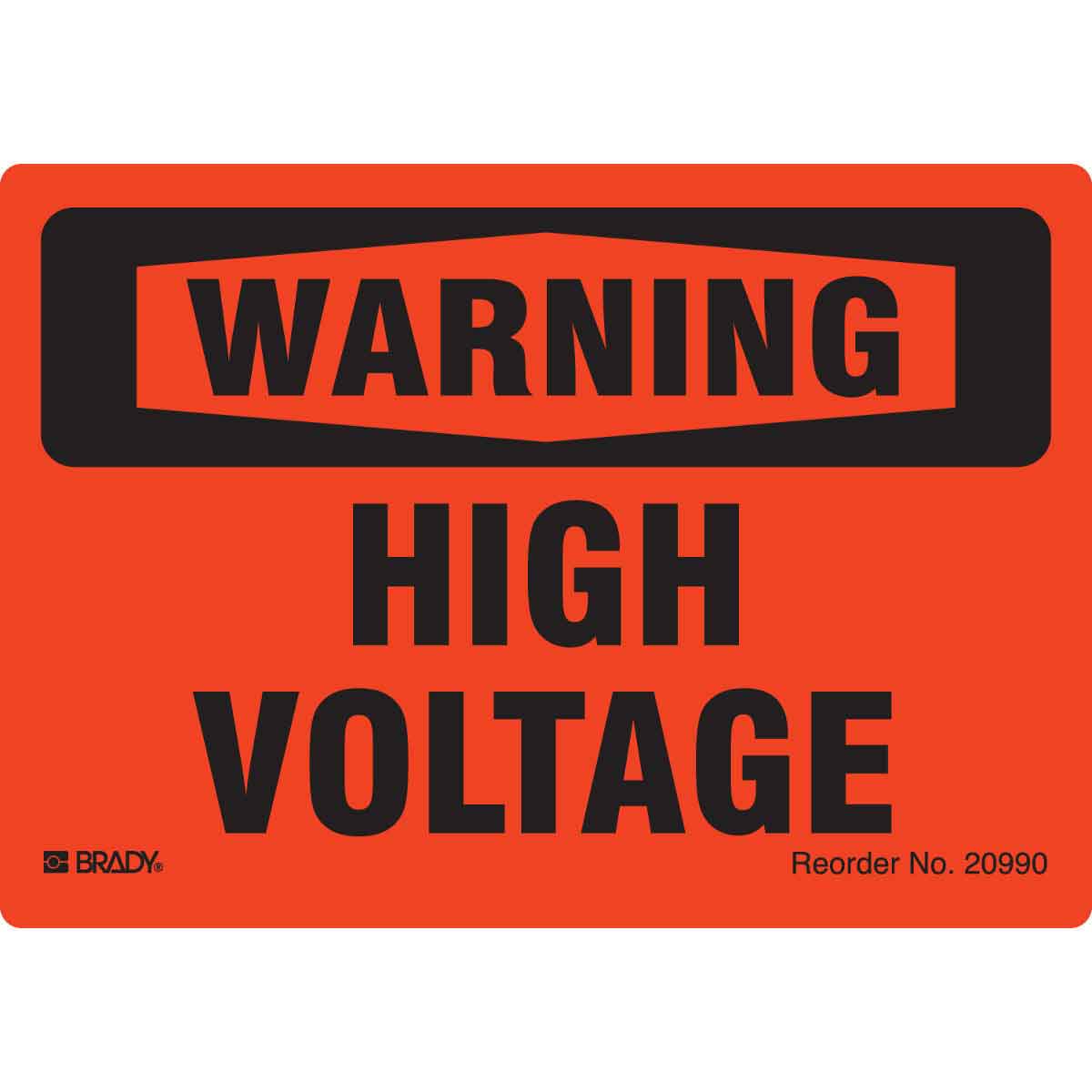 20990LS B-485 3.5X5 20/PK BLK/ORG HIGH VOLTAGE