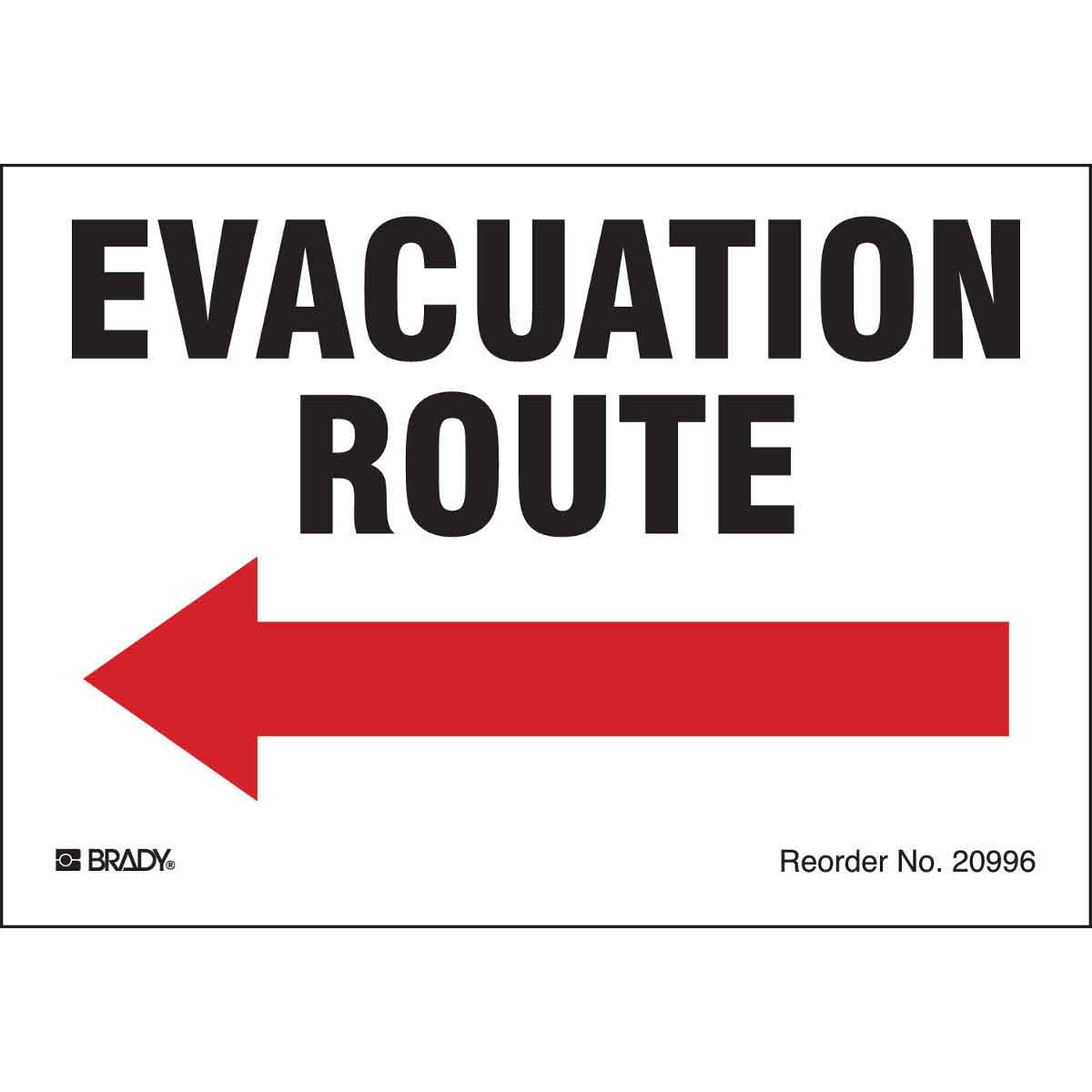 20996LS B-997 3.5X5 8/PK EVACUATION ROUTE LEFT