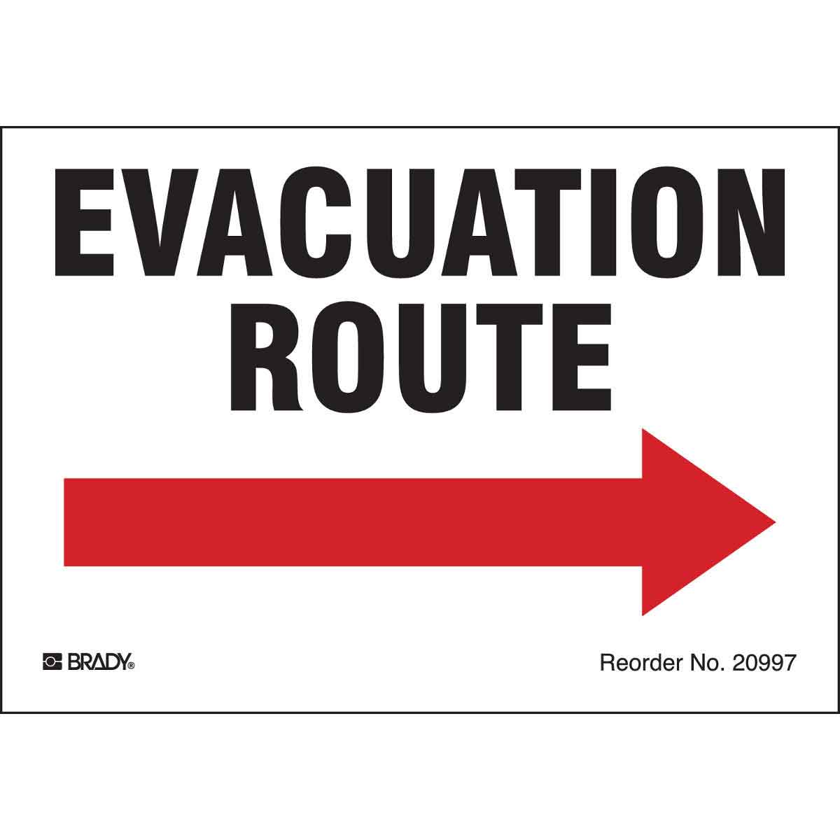 20997LS B-997 3.5X5 8/PK EVACUATION ROUTE RIGHT