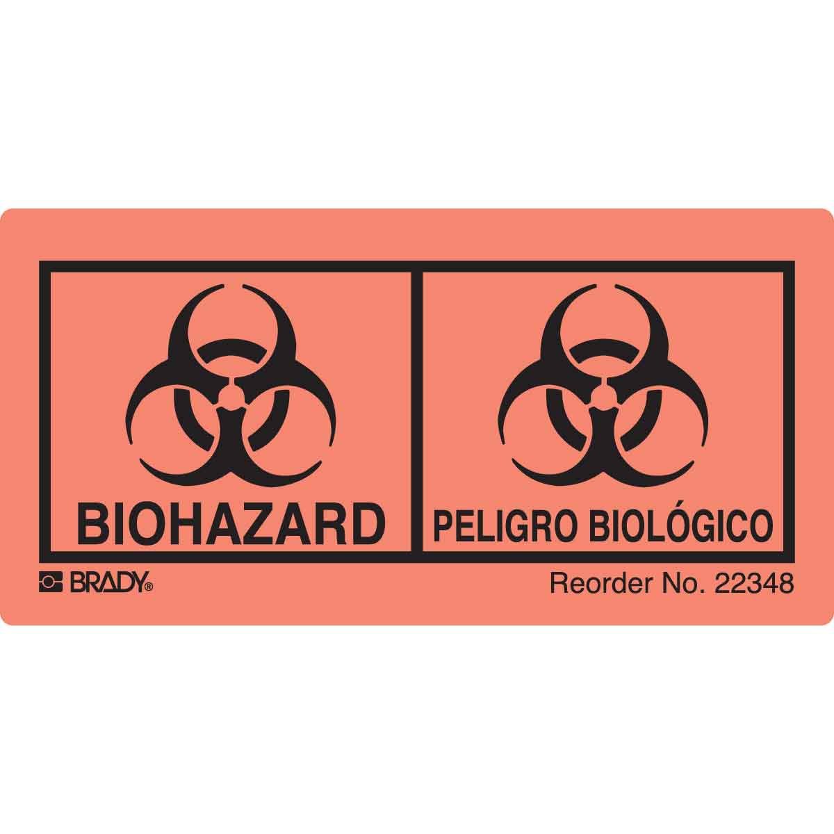 22348LS B-235 2X4 100/PK BIOHAZARD LABEL