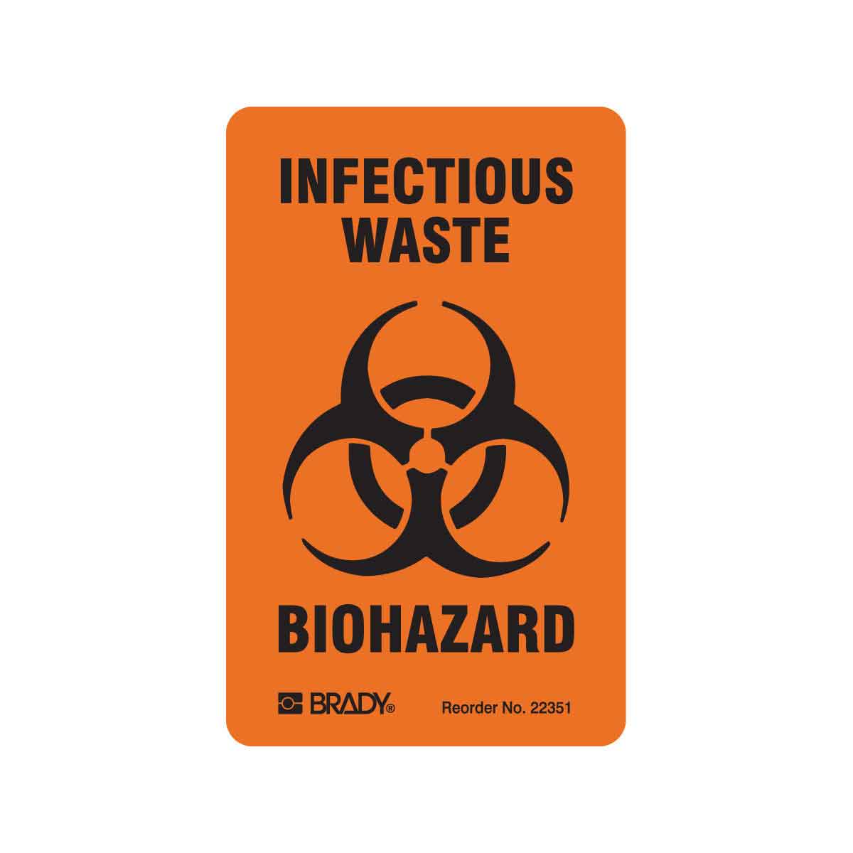 22351LS B-235 3X1.875, BLK/ORG 100/PK INFECT