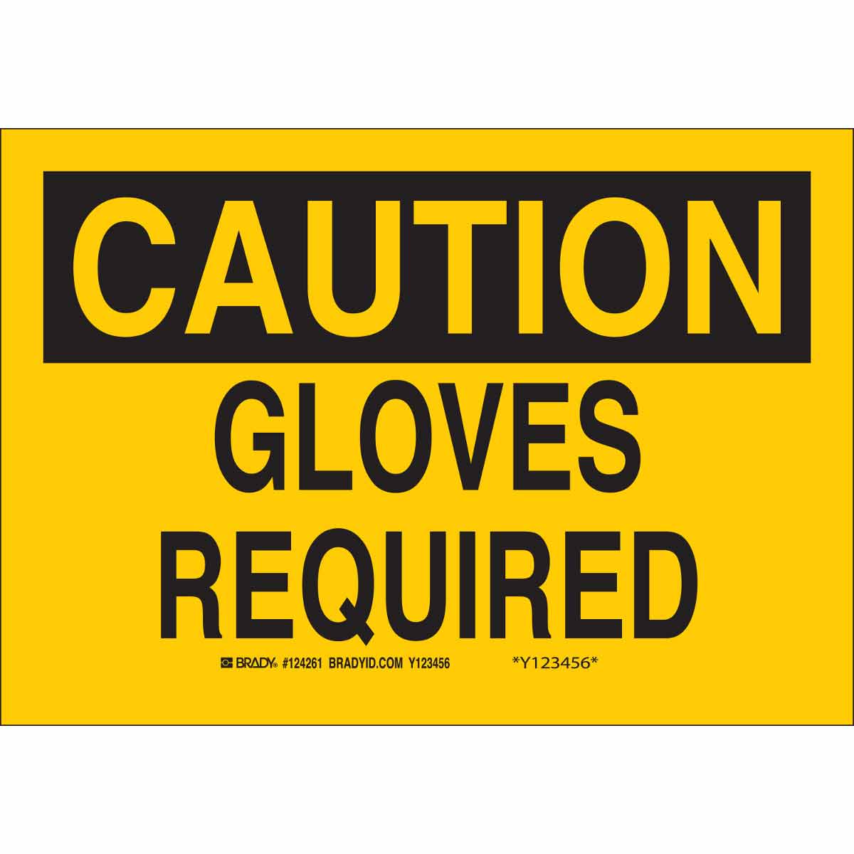 70358 B120,10X14,BLK/YEL,GLOVES REQUIRED