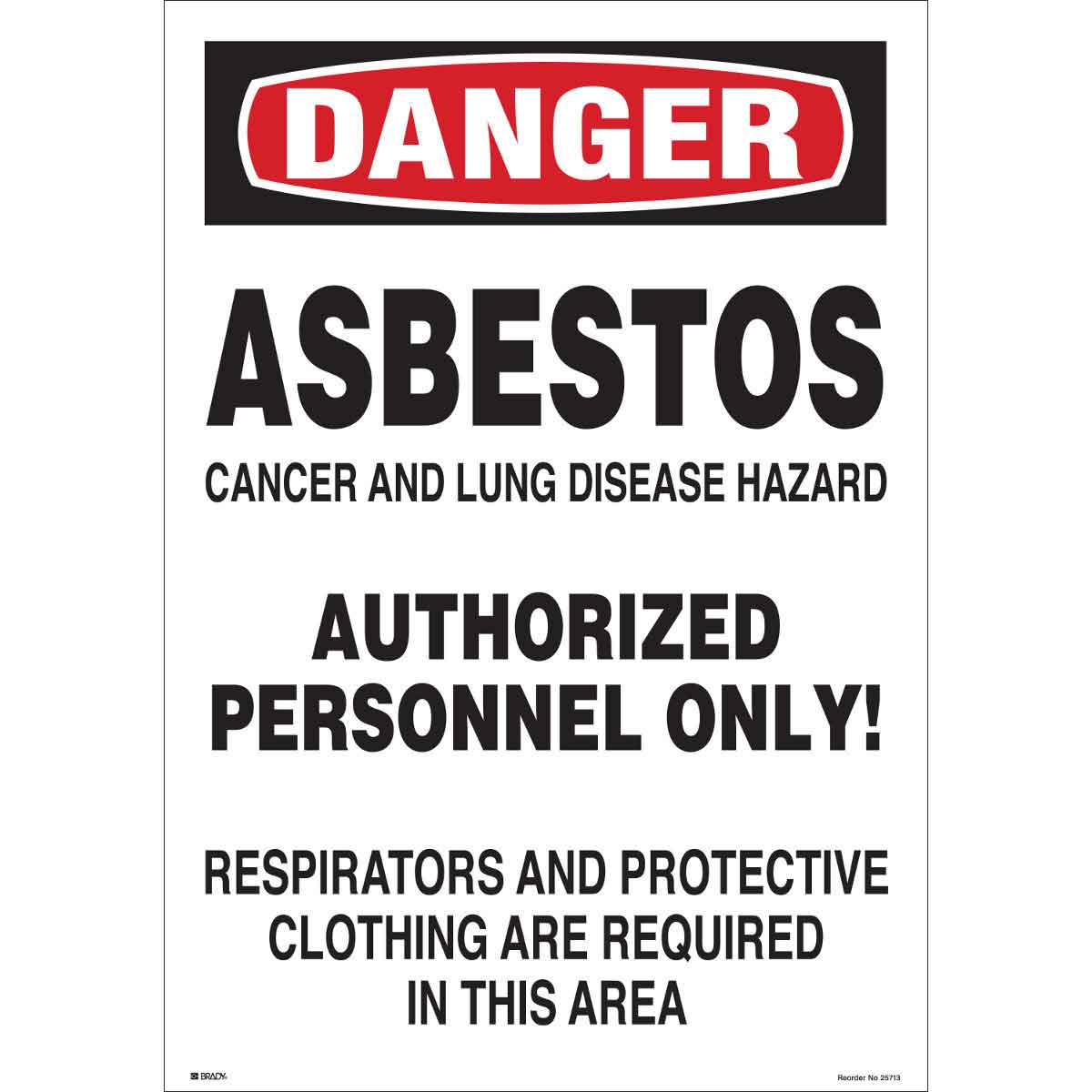 25713LS B-101 14X20 25/PK DANGER ABESTOS