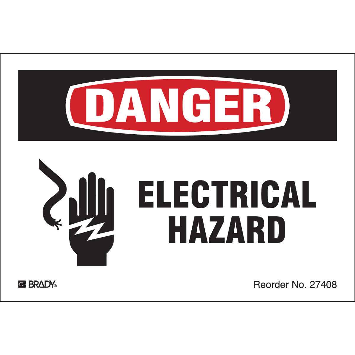 27408LS B-997 3.5X5 8/PK ELECTRICAL HAZARD
