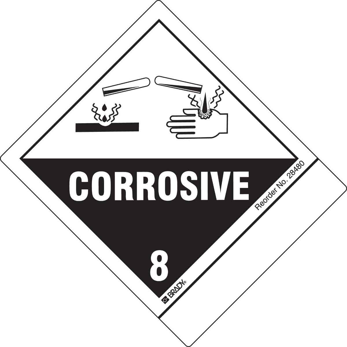28480LS B-235 4X4.75 100/PK CORROSIVE LABELS