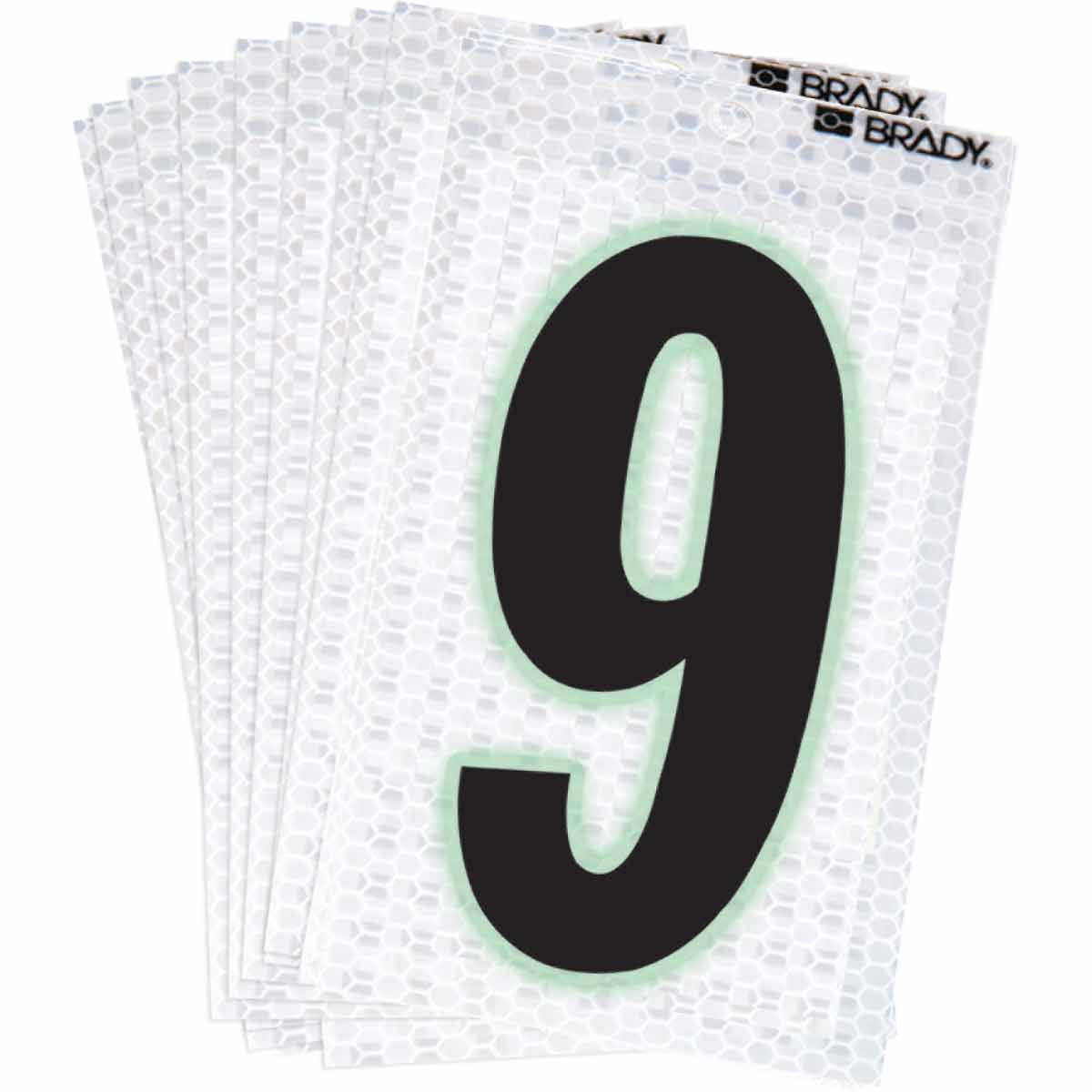 3000-9 2 in N&L BL, GN Glow on Silver 9 10/PK
