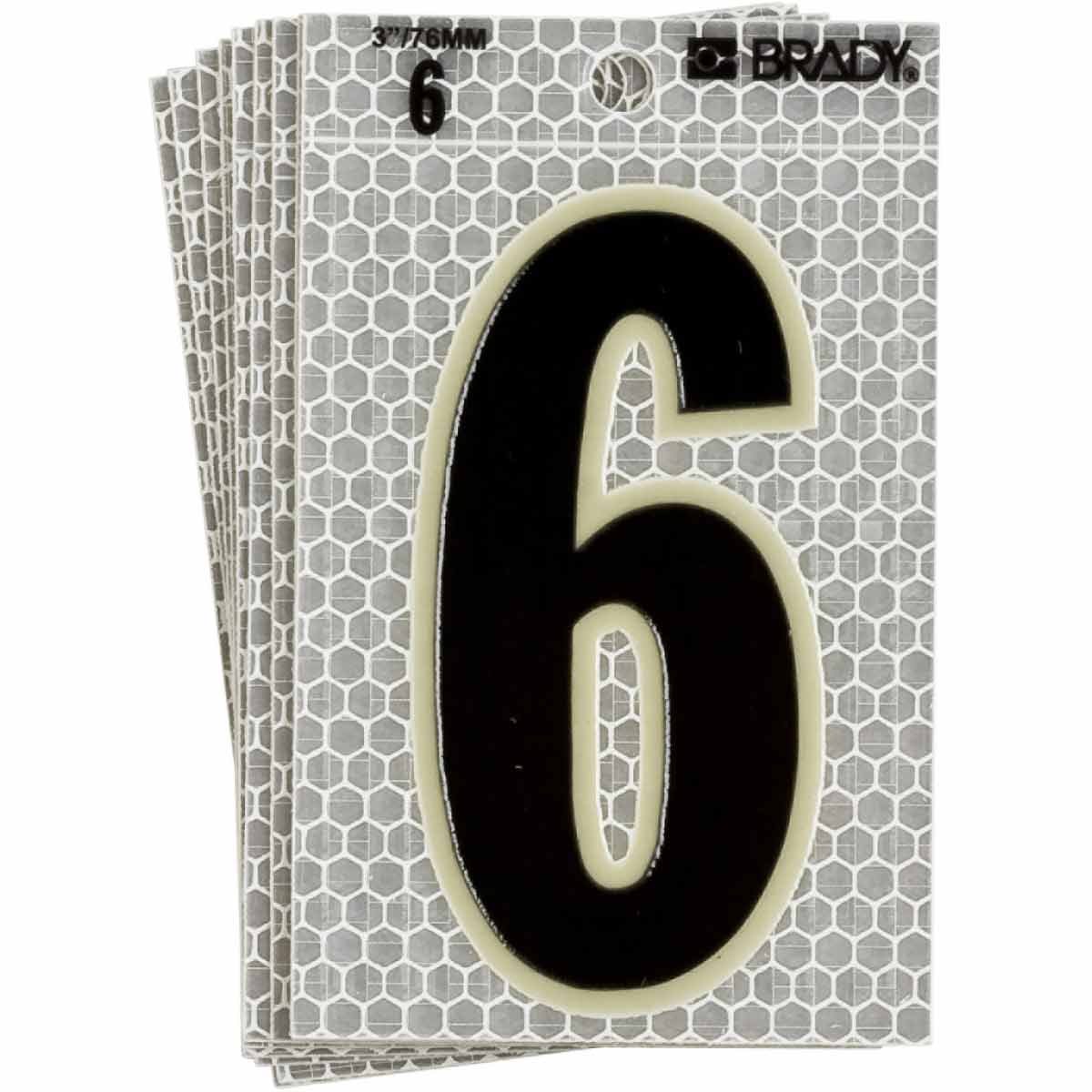 3010-6 3 in N&L BL, GN Glow on Silver 6 10/PK