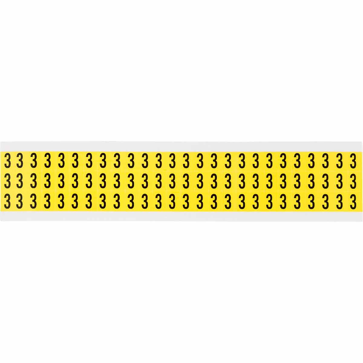3410-3 0.375" Vinyl N&L Black on Yellow 3 78/PK