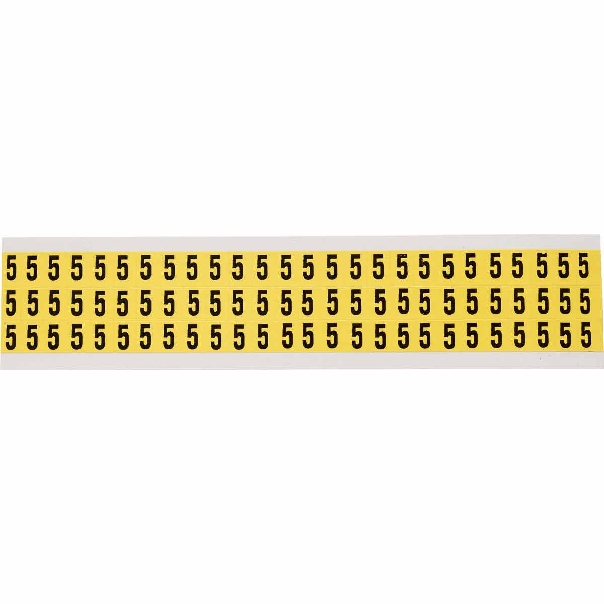3410-5 0.375" Vinyl N&L Black on Yellow 5 78/PK