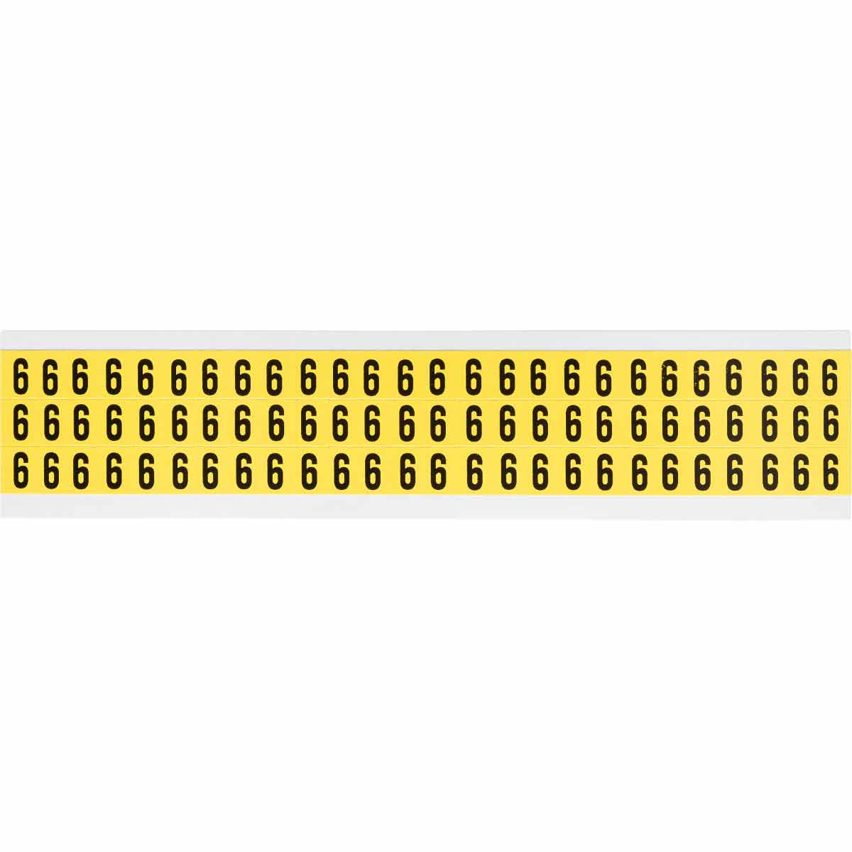 3410-6 0.375" Vinyl N&L Black on Yellow 6 78/PK