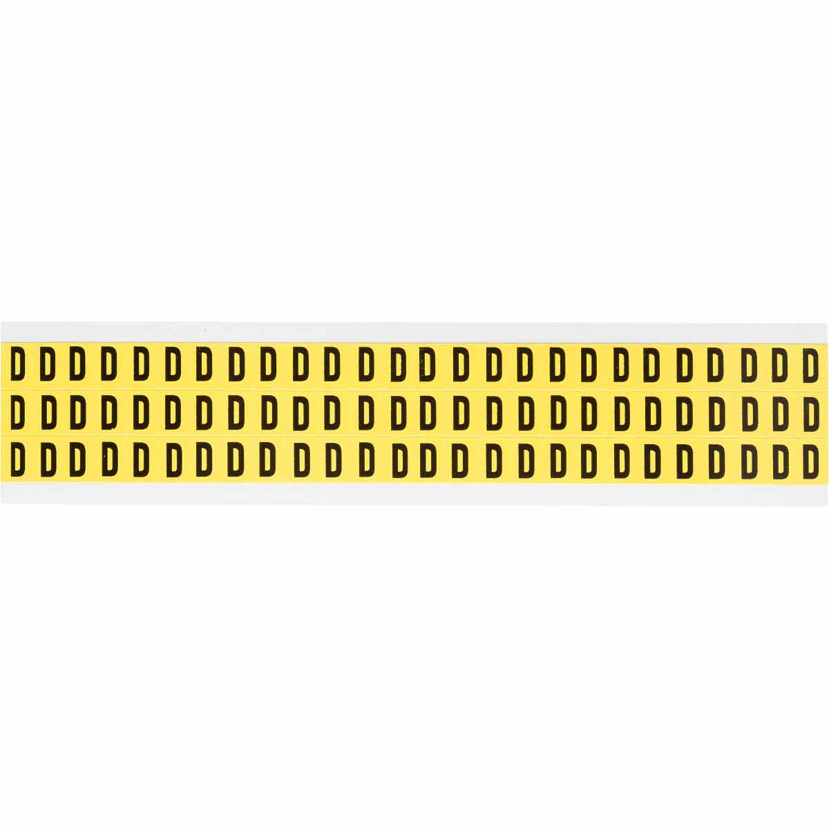 3410-D 0.375" Vinyl N&L Black on Yellow D 78/PK