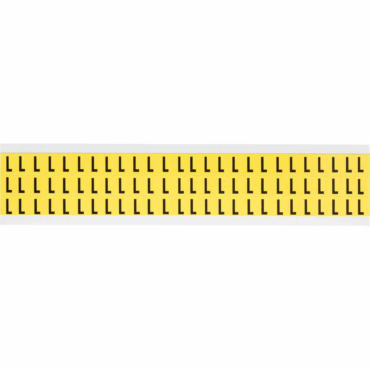 3410-L 0.375" Vinyl N&L Black on Yellow L 78/PK