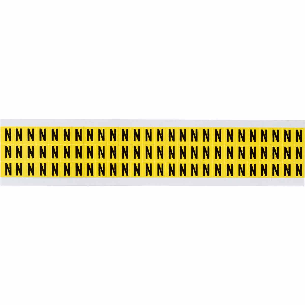 3410-N 0.375" Vinyl N&L Black on Yellow N 78/PK