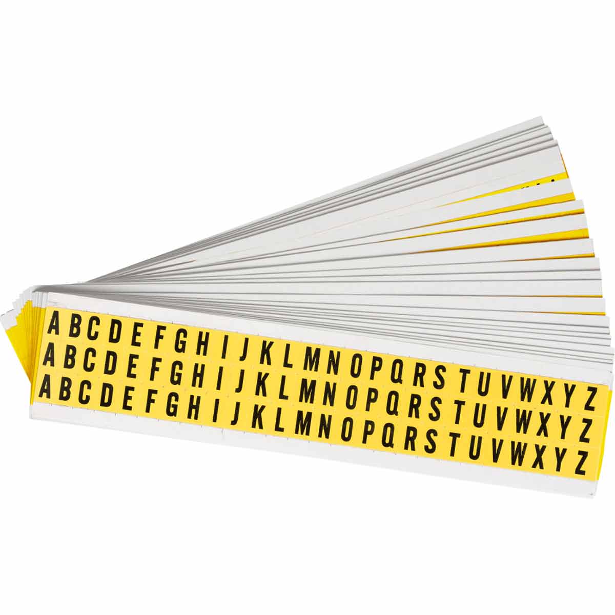 3410-LTR KIT 0.375 in Vinyl N&L BK on YL A to Z 25/PK