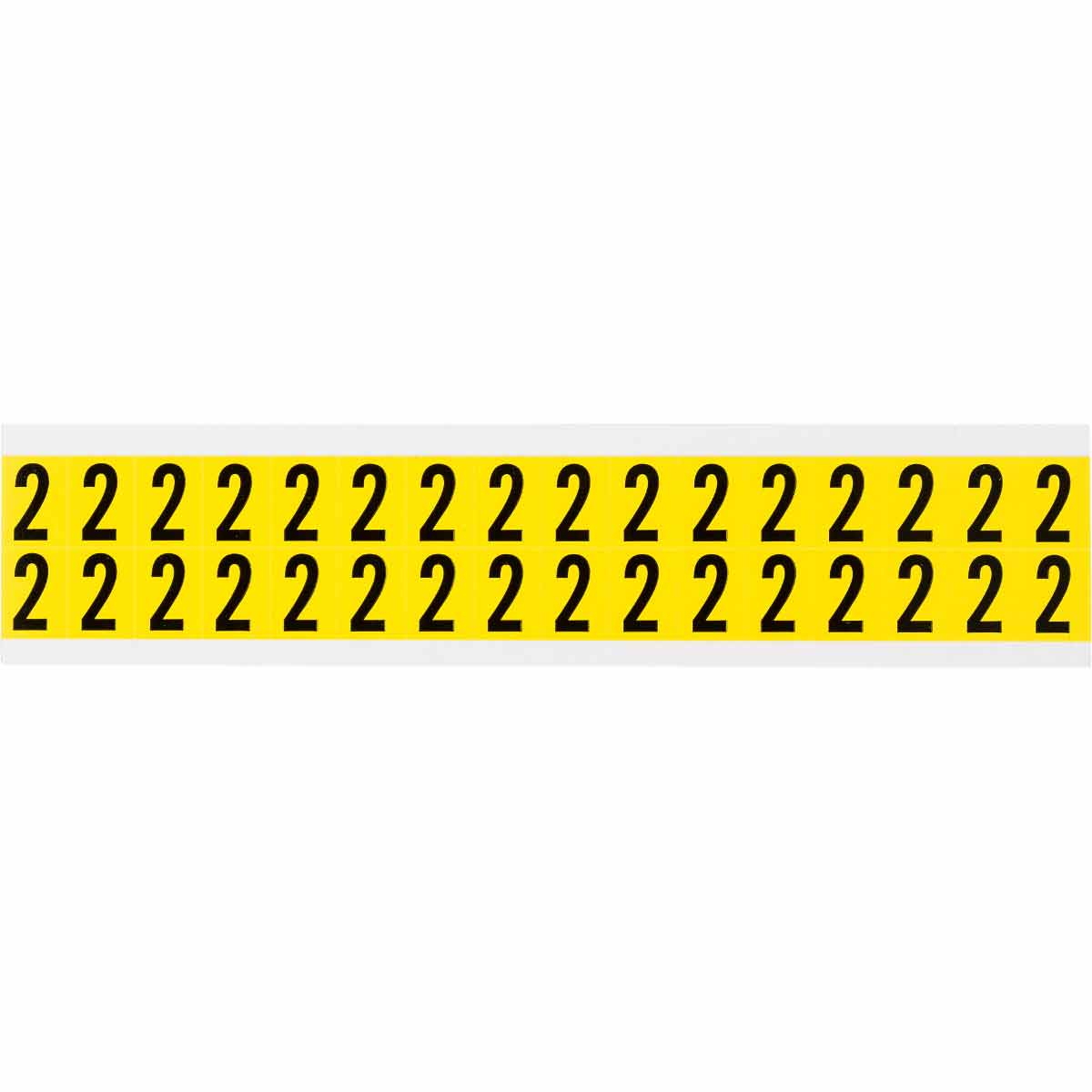 3420-2 0.625" Vinyl N&L Black on Yellow 2 32/PK