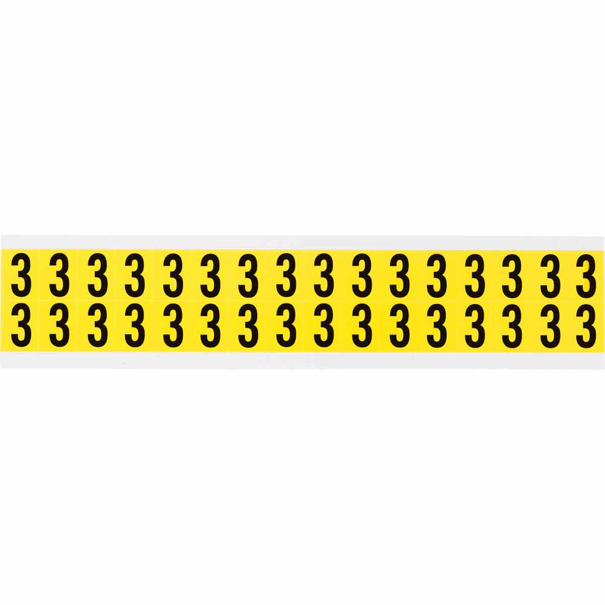 3420-3 0.625" Vinyl N&L Black on Yellow 3 32/PK
