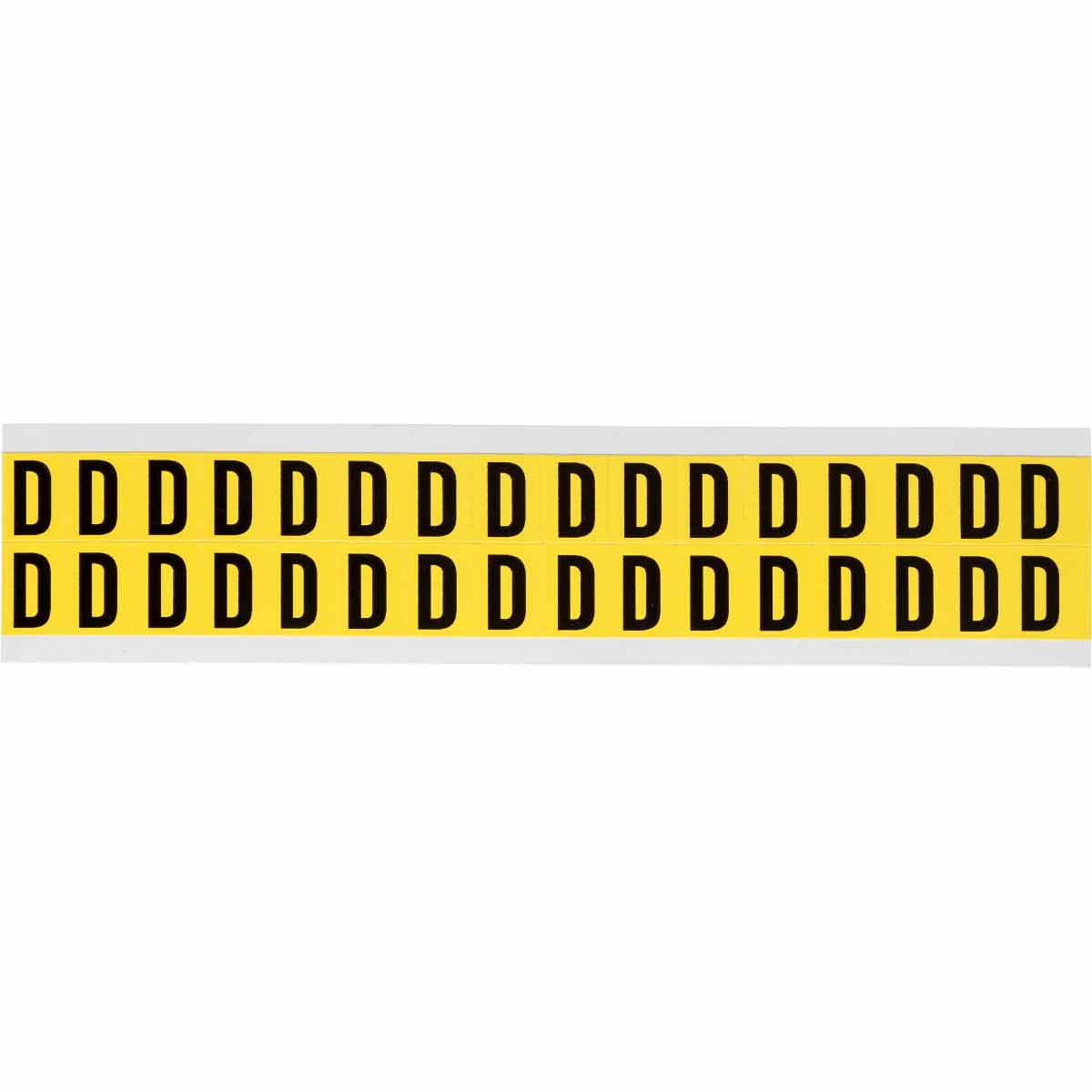 3420-D 0.625" Vinyl N&L Black on Yellow D 32/PK