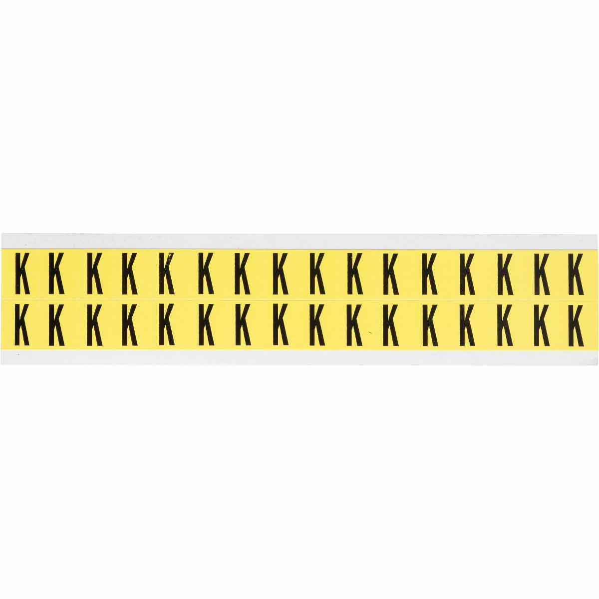 3420-K 0.625" Vinyl N&L Black on Yellow K 32/PK