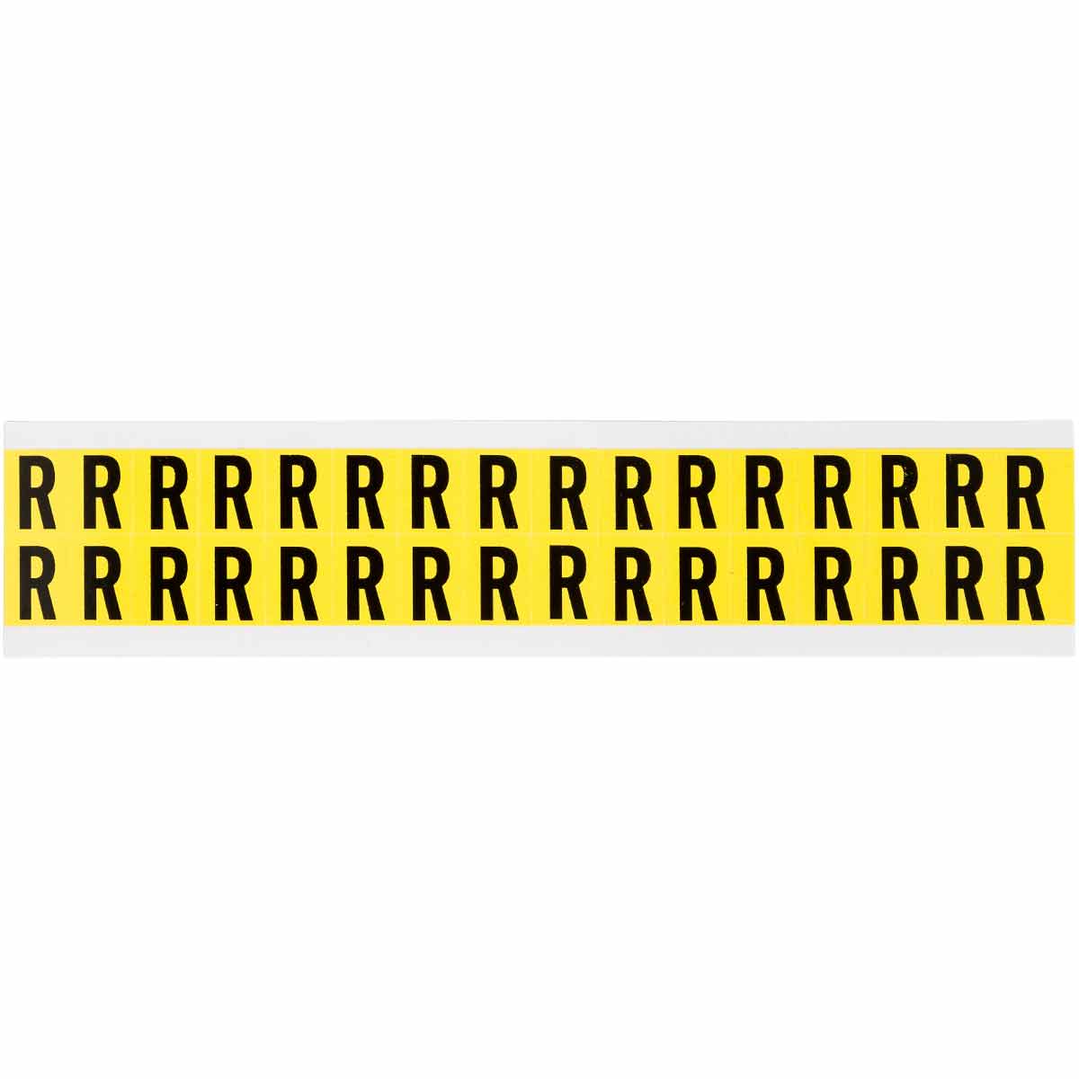 3420-R 0.625" Vinyl N&L Black on Yellow R 32/PK