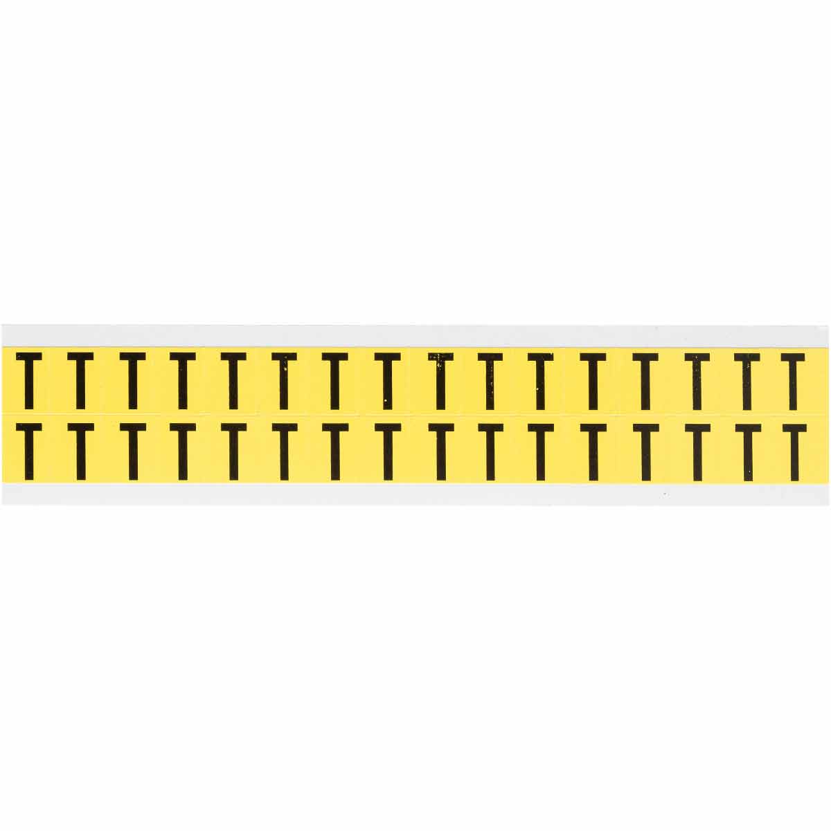 3420-T 0.625" Vinyl N&L Black on Yellow T 32/PK