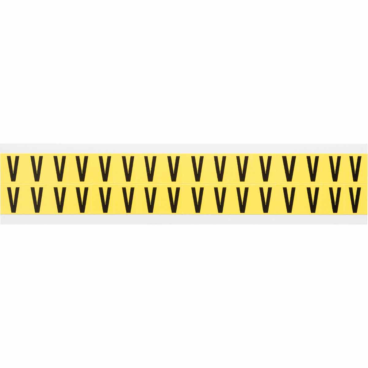 3420-V 0.625" Vinyl N&L Black on Yellow V 32/PK