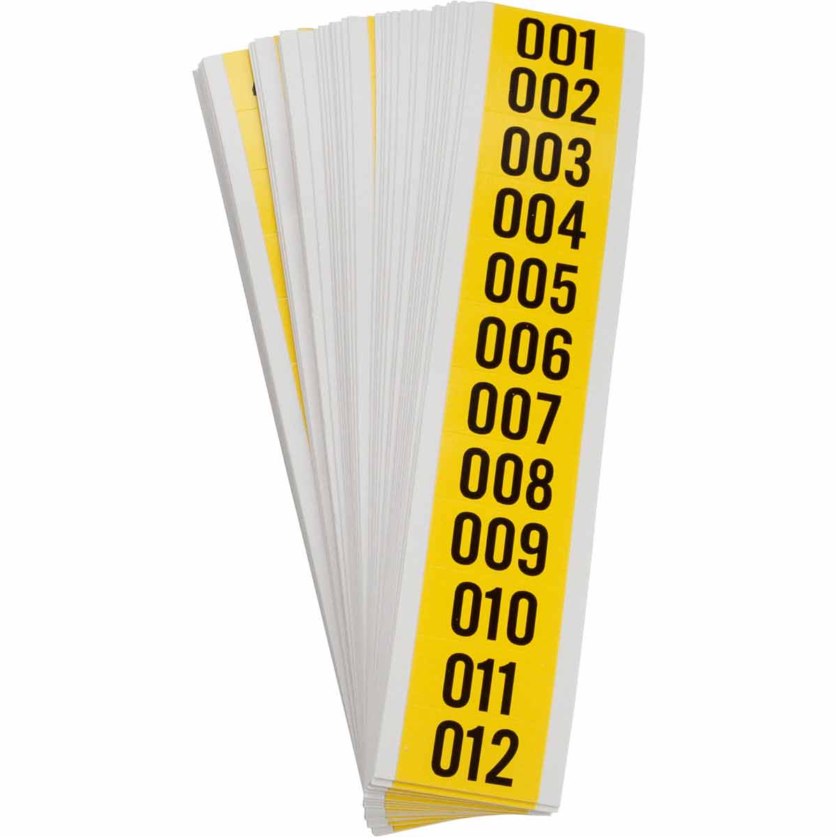 34253 0.625" Vinyl N&L BK on YL 001 to 999 /PK