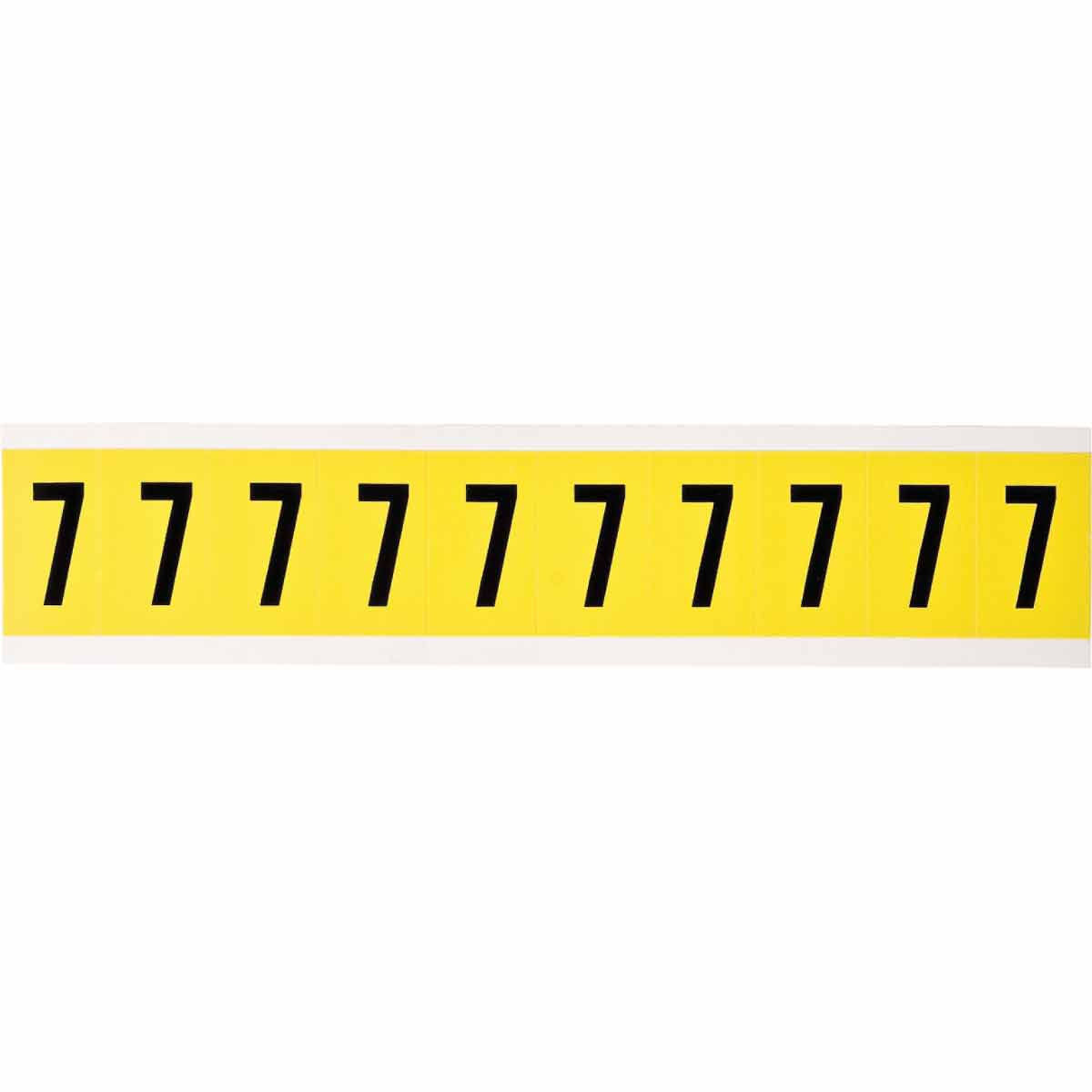 3430-7 1 in Vinyl N&L Black on Yellow 7 10/PK