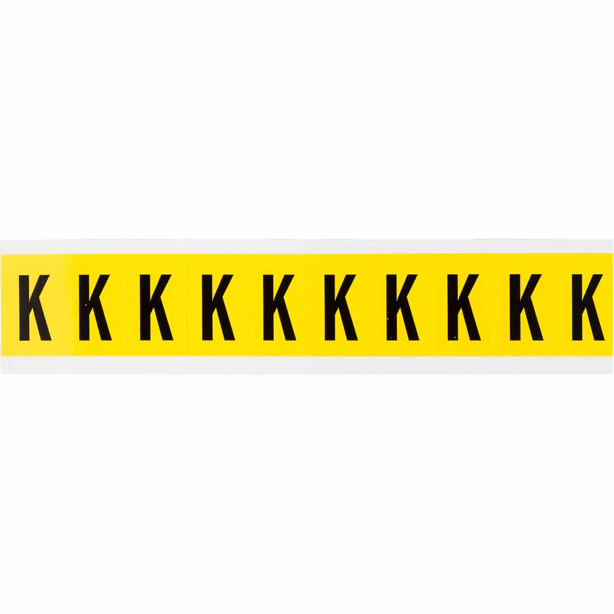 3430-K 1 in Vinyl N&L Black on Yellow K 10/PK