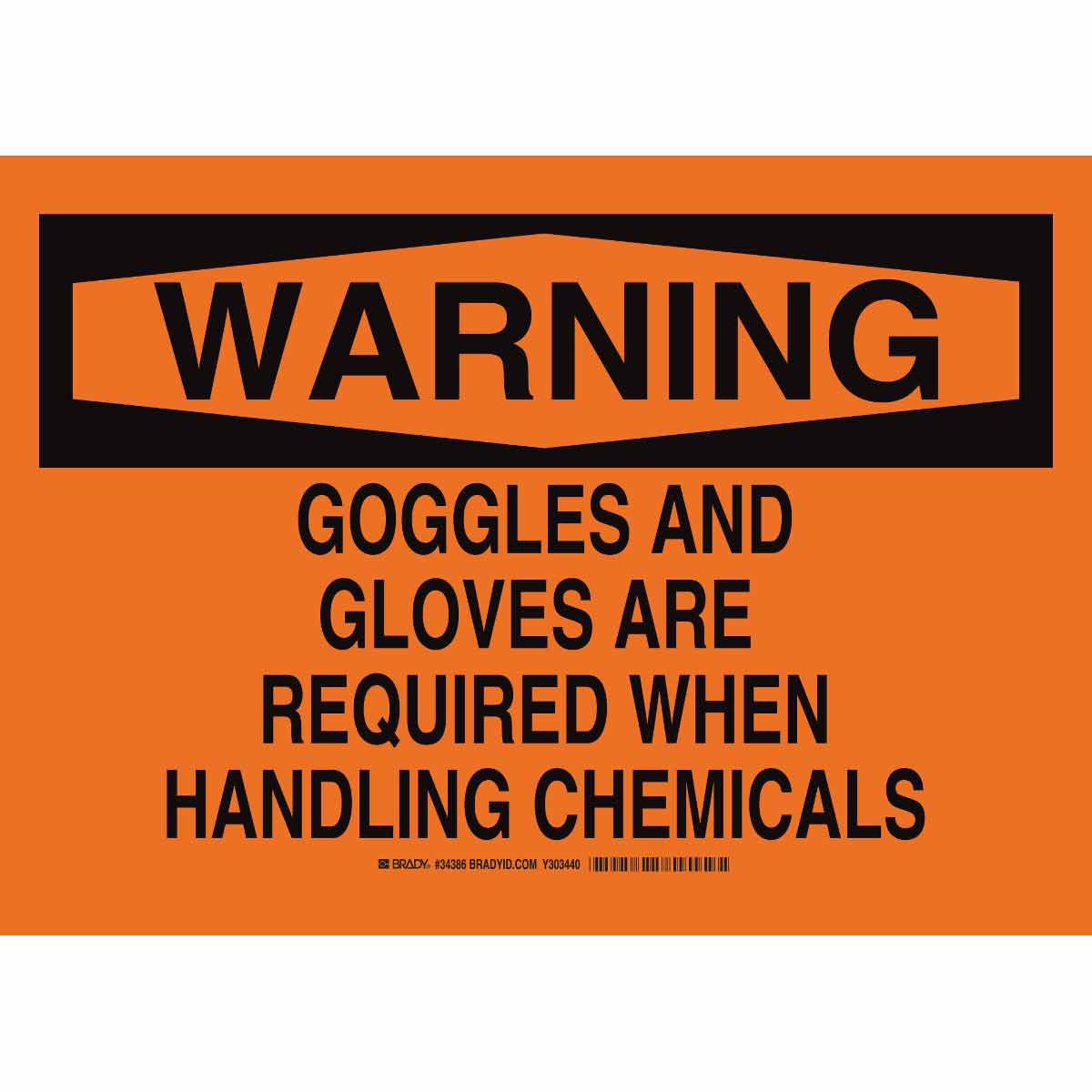 34386 B302 SAFETY SIGN 10X14 BLK/ORG